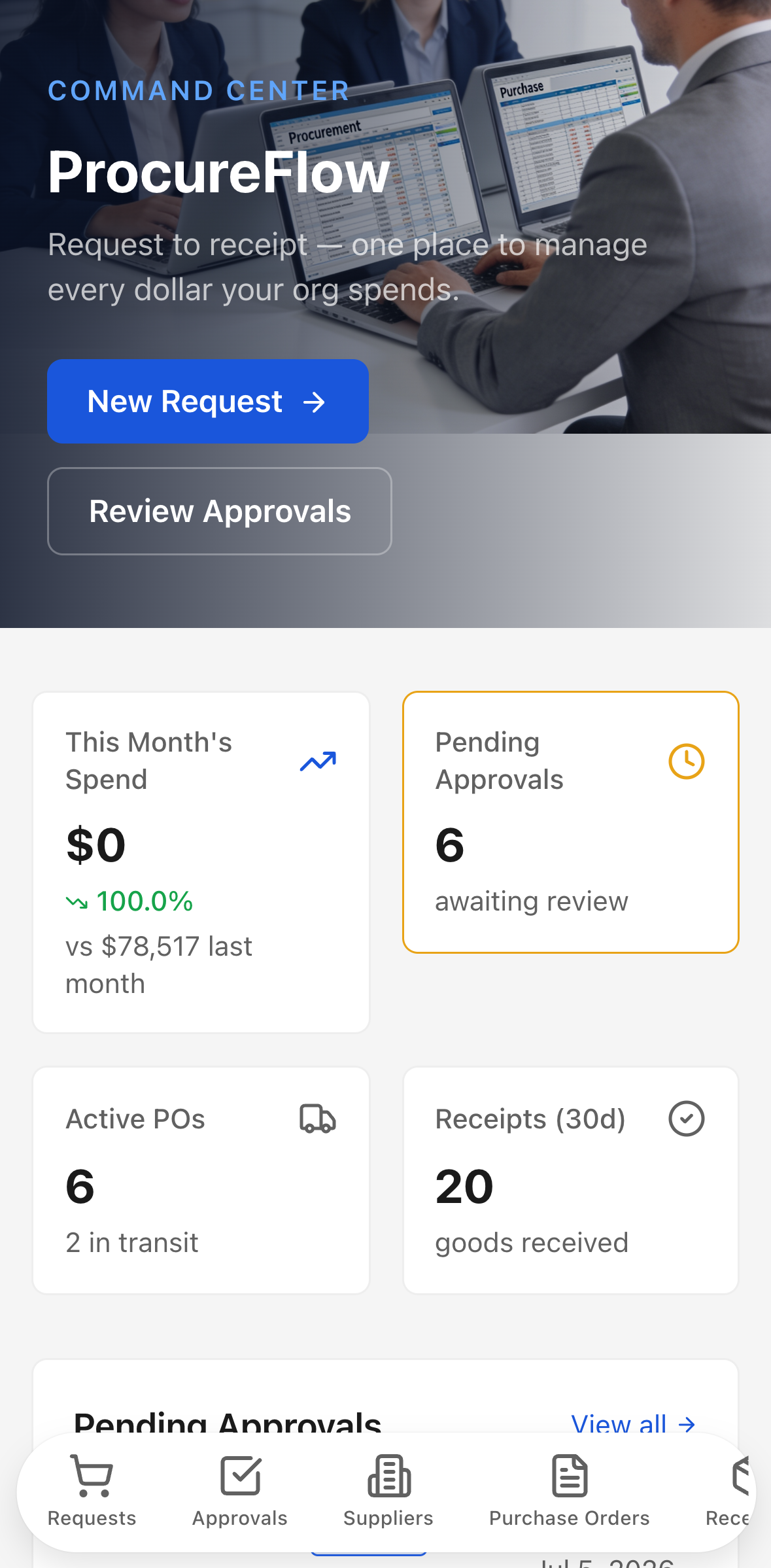 ProcureFlow — mobile screenshot