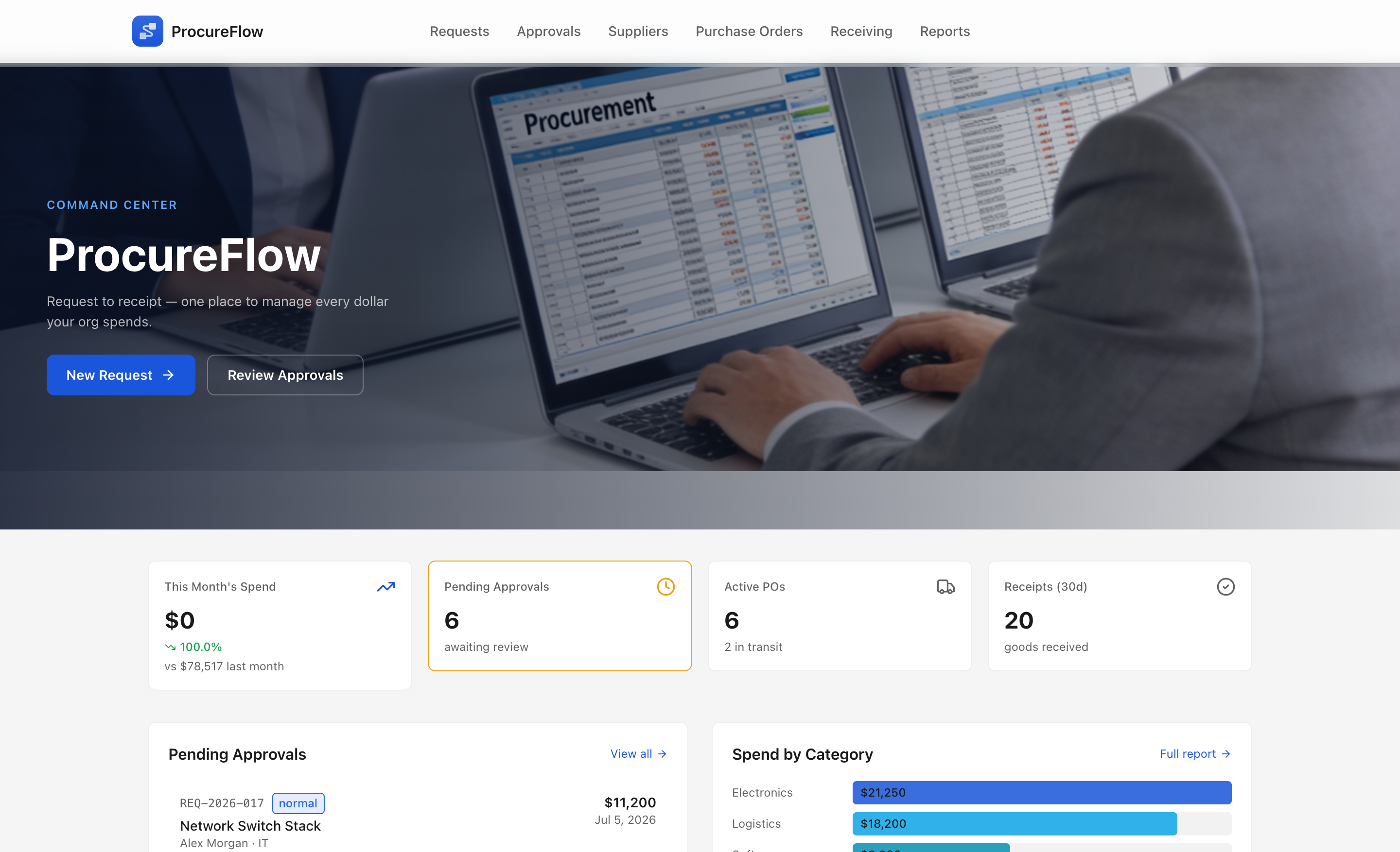 ProcureFlow — desktop screenshot