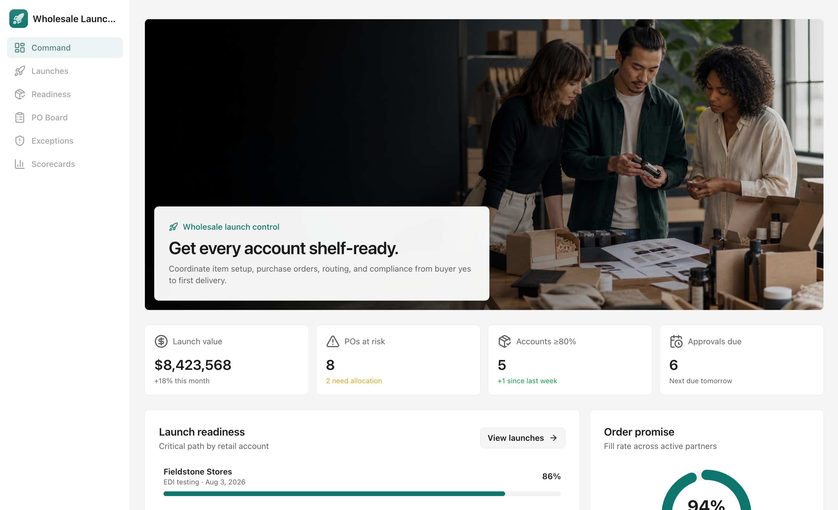 Wholesale Launch Desk — desktop screenshot