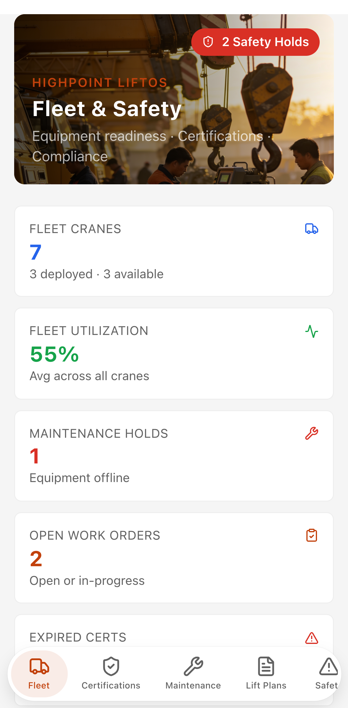 Fleet & Safety — mobile screenshot