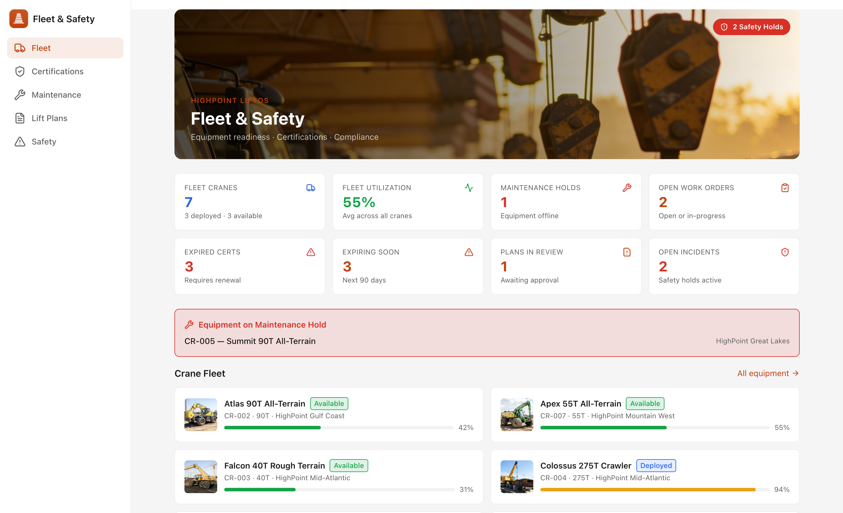 Fleet & Safety — desktop screenshot
