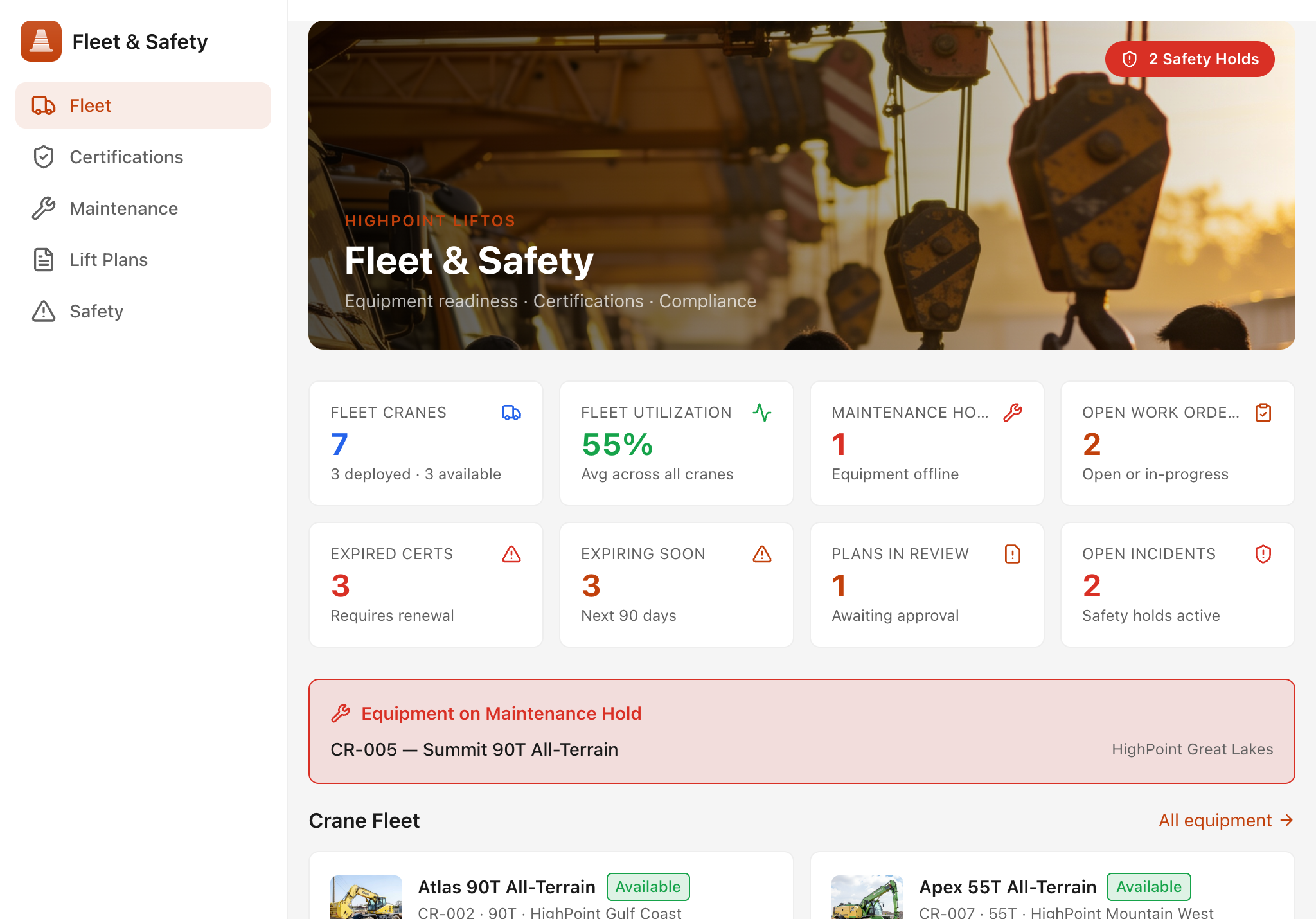 Fleet & Safety — tablet screenshot