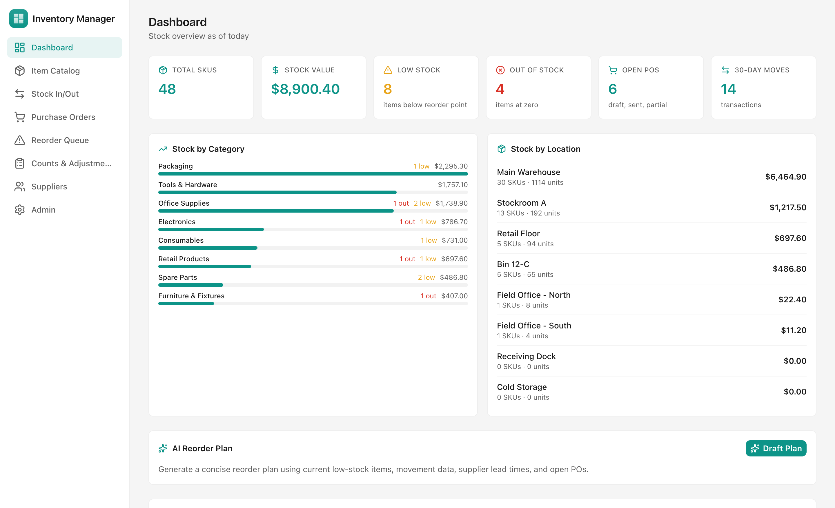 Inventory Manager — desktop screenshot