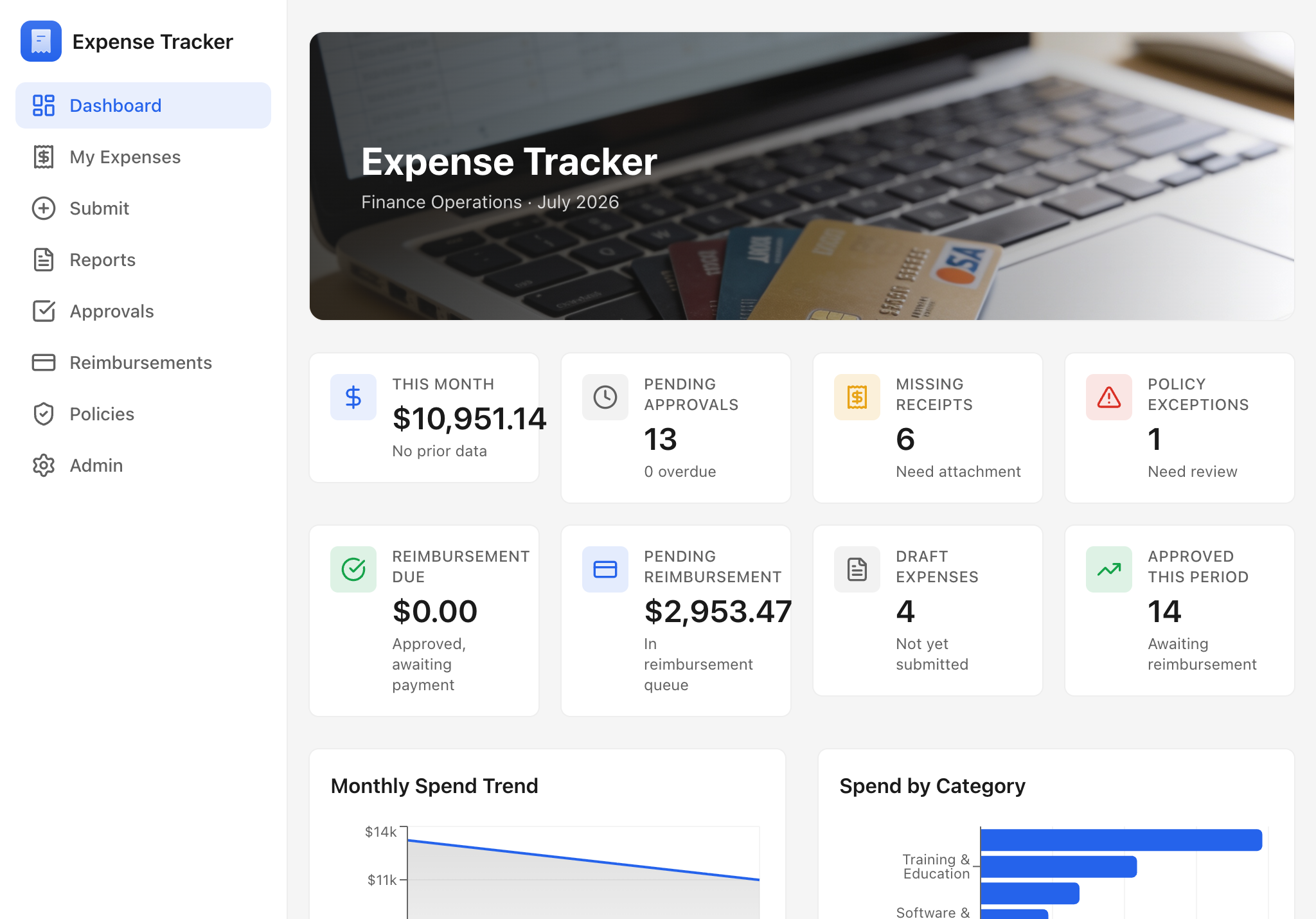Expense Tracker — tablet screenshot