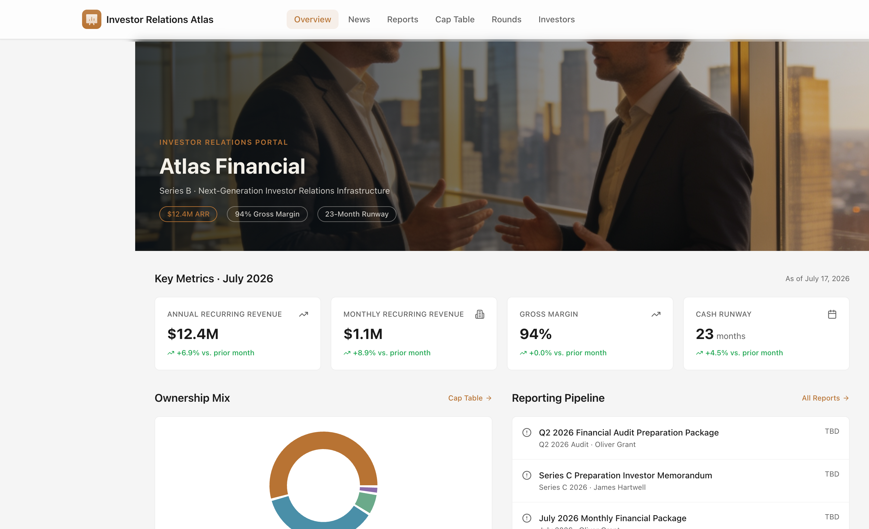 Investor Relations Atlas — desktop screenshot