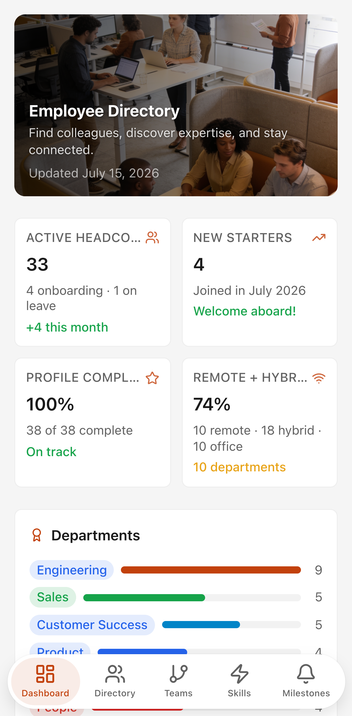 Employee Directory — mobile screenshot