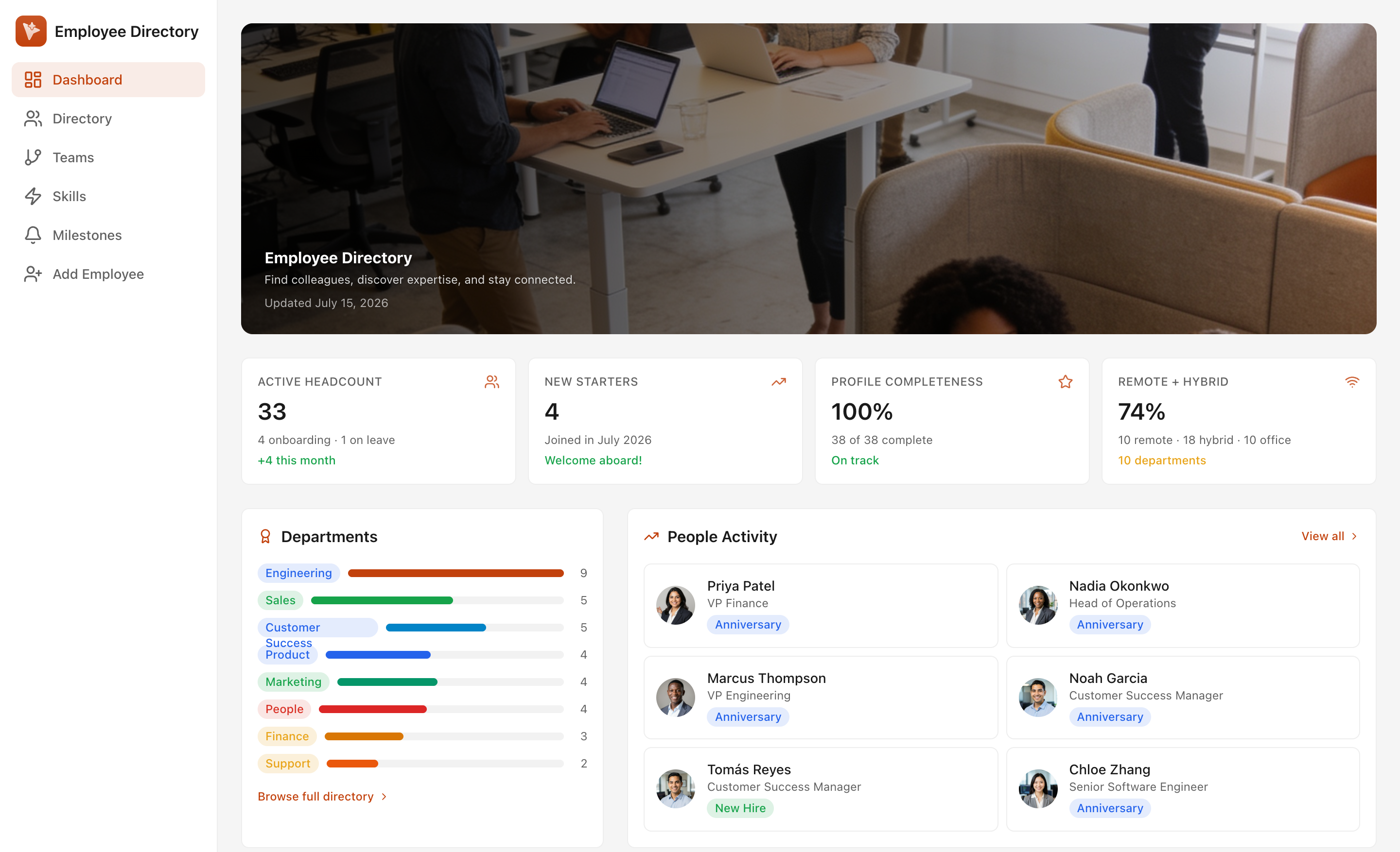Employee Directory — desktop screenshot