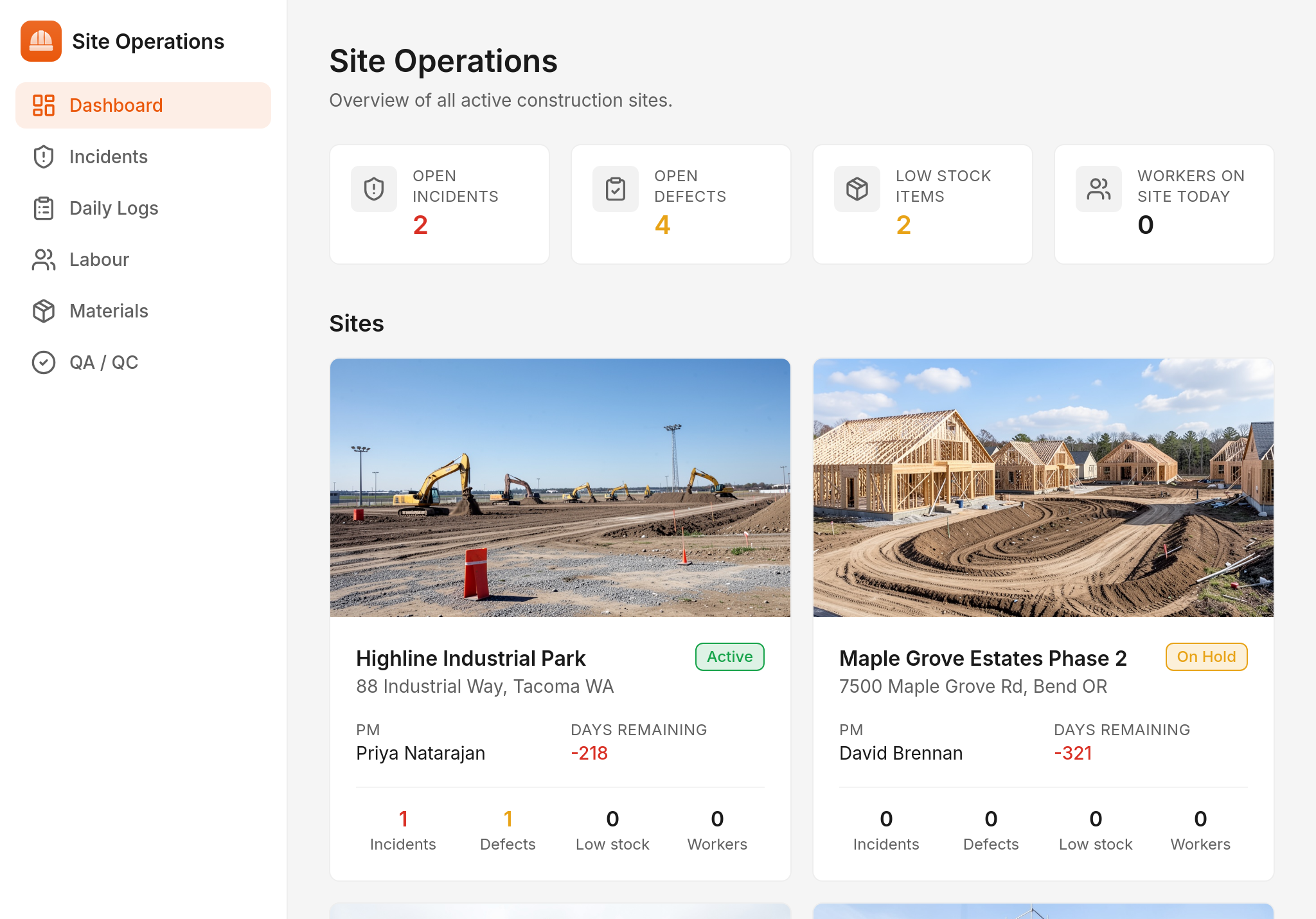Construction Manager on tablet