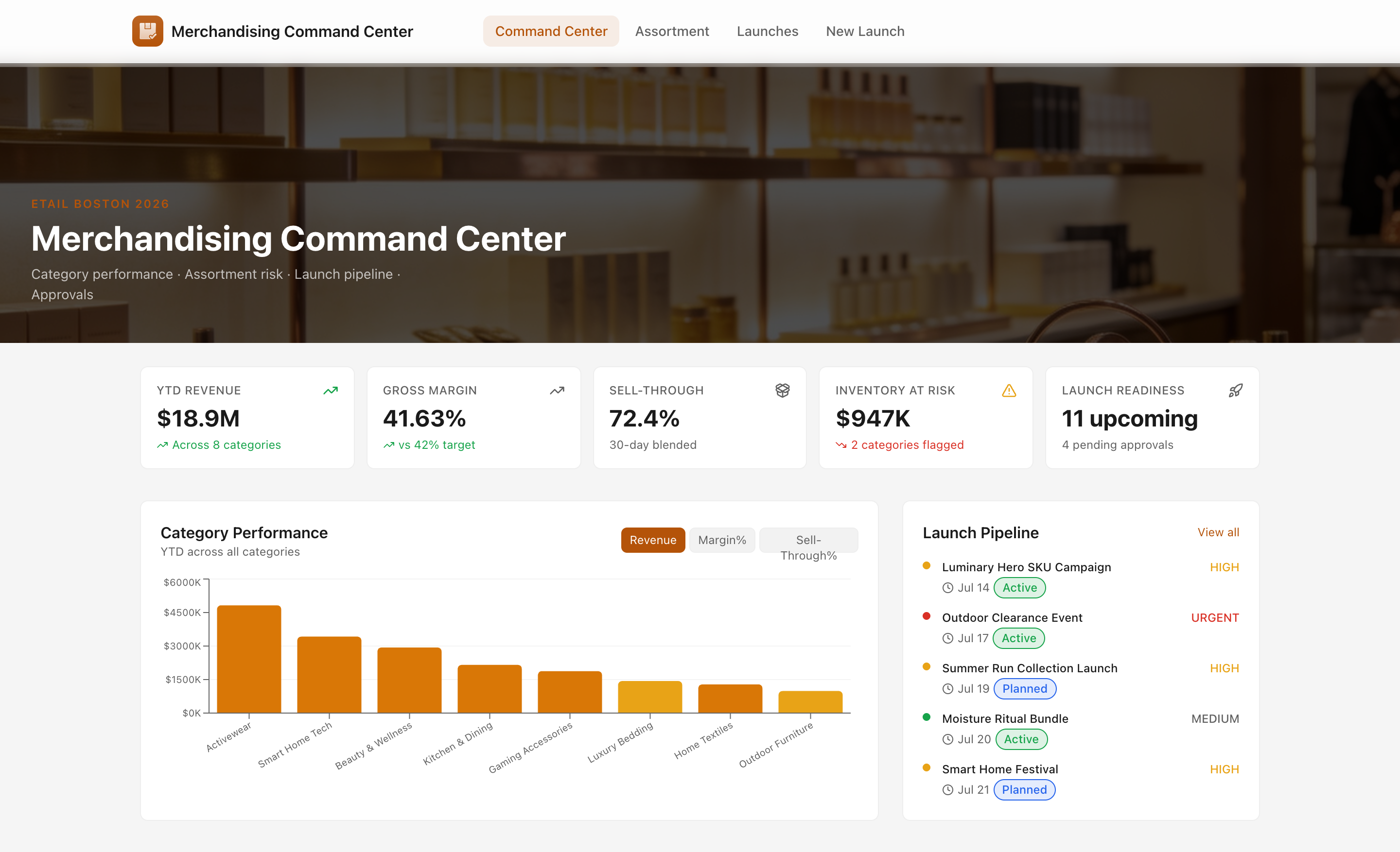 Merchandising Command Center — desktop screenshot