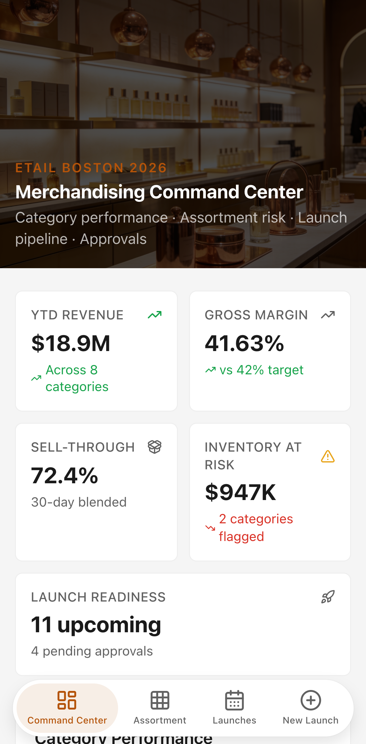 Merchandising Command Center — mobile screenshot