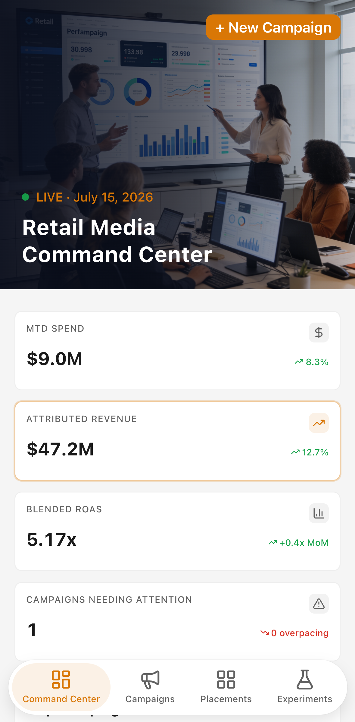 Retail Media Measurement Hub — mobile screenshot