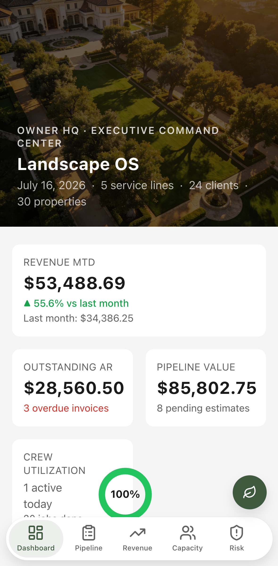 Owner HQ — mobile screenshot