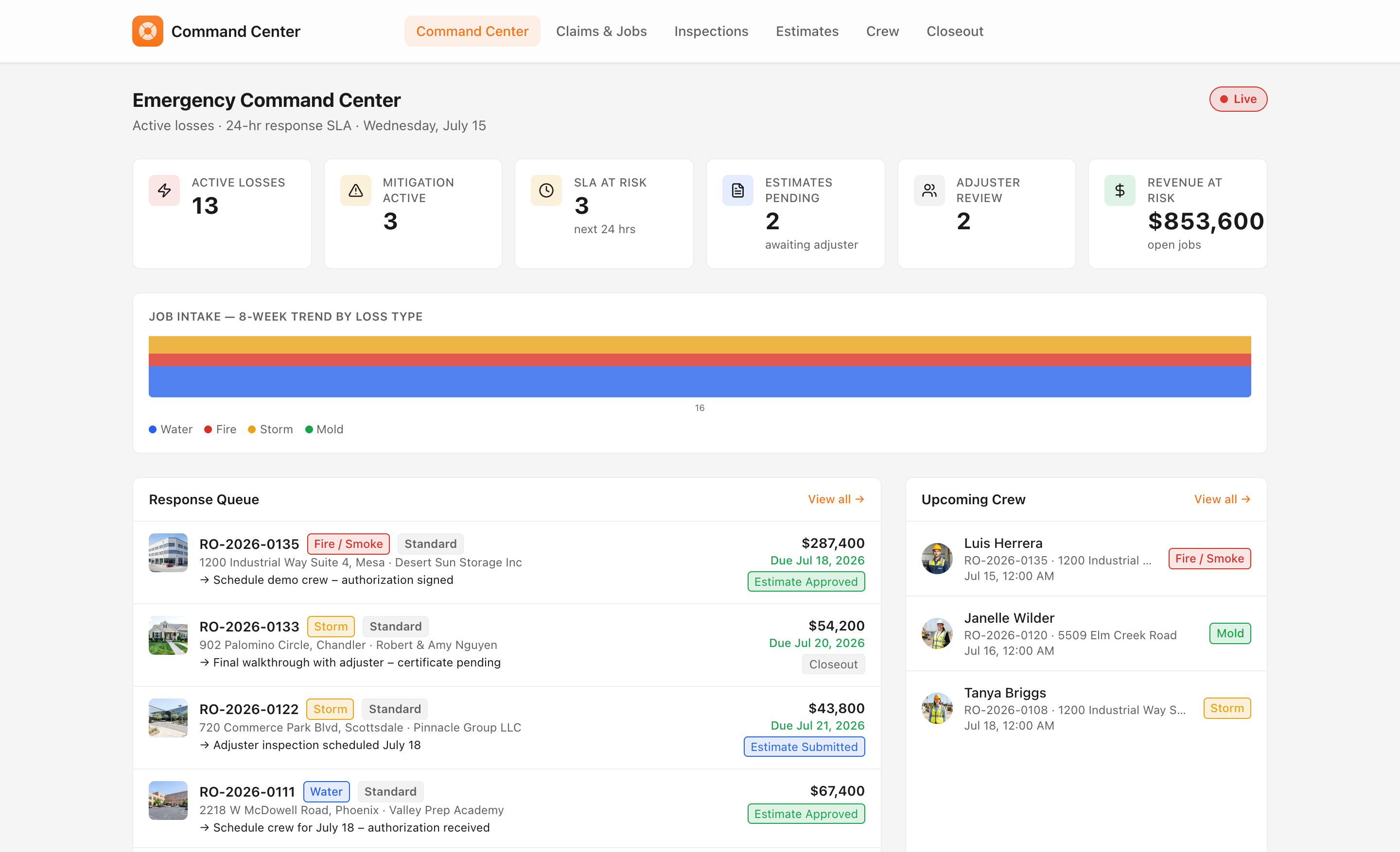 Command Center — desktop screenshot
