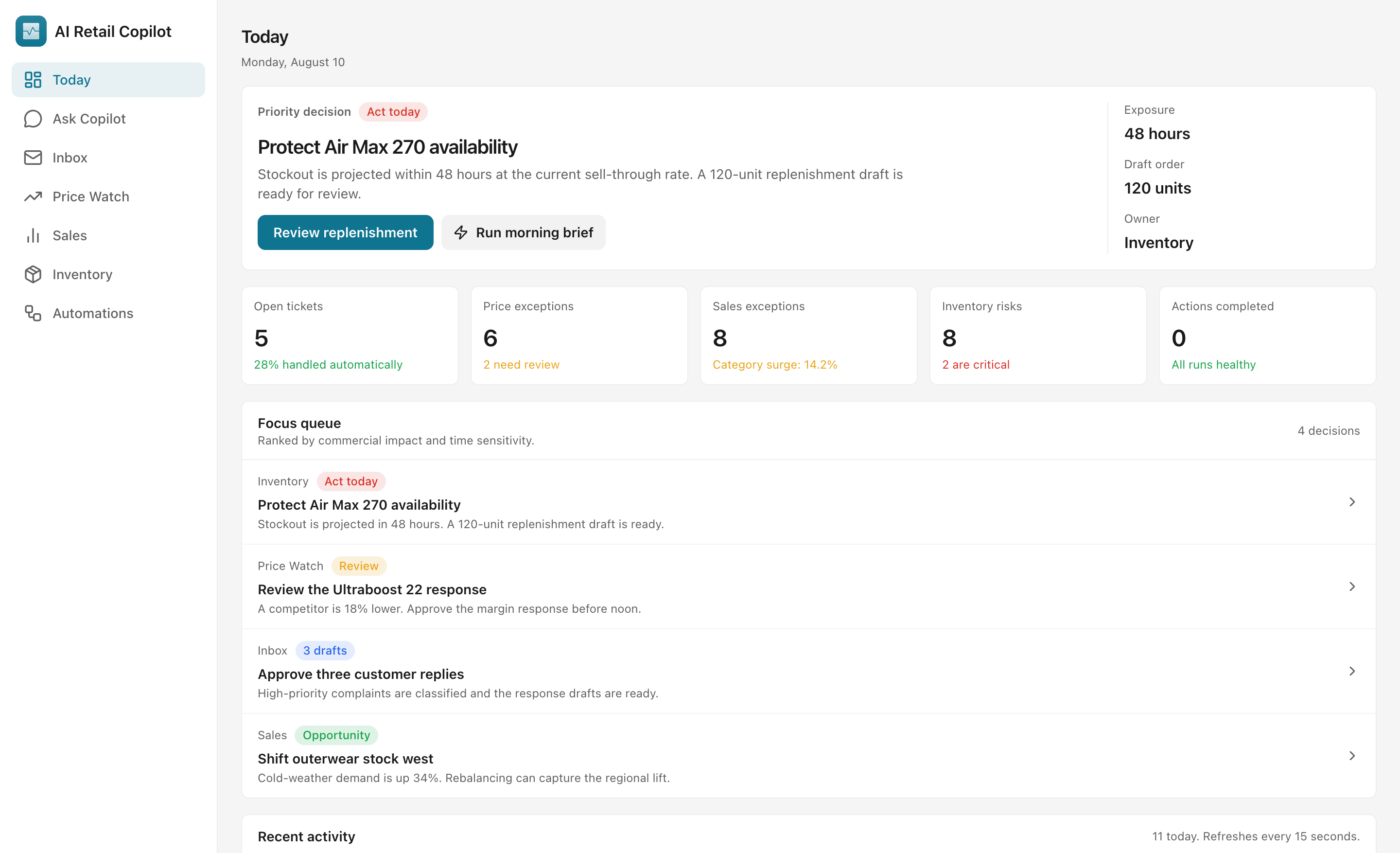AI Retail Copilot — desktop screenshot